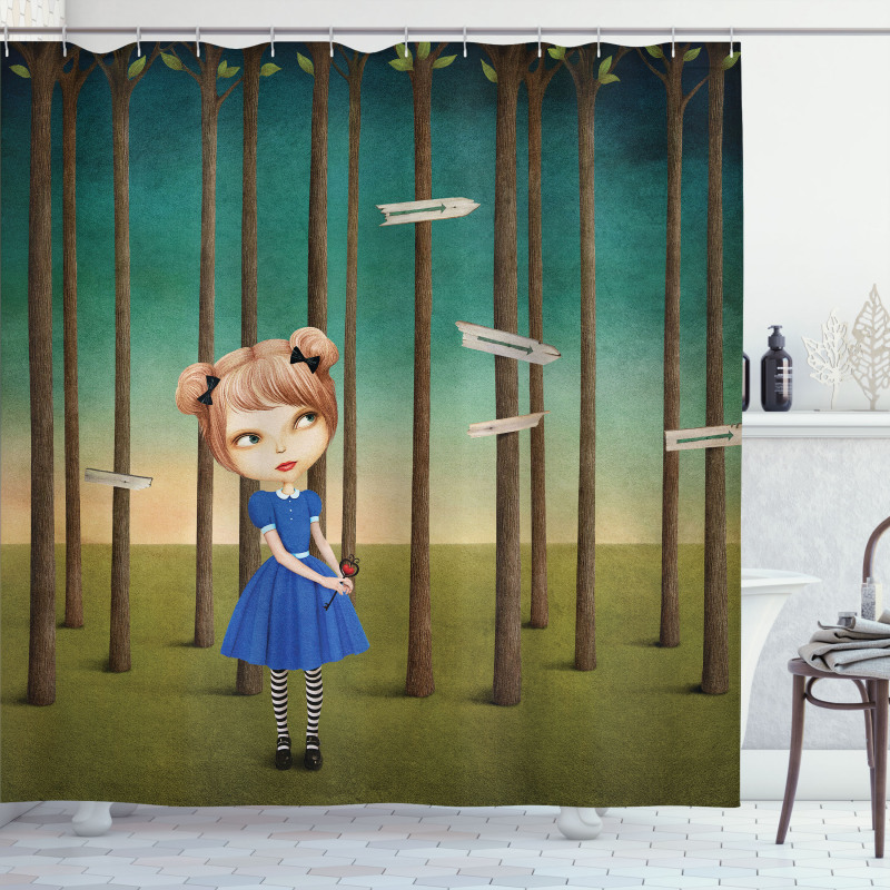 Lost Girl in the Forest Shower Curtain