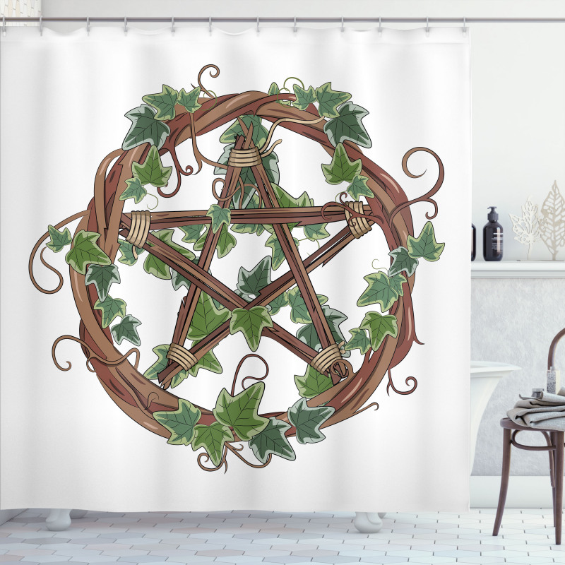 Vine Wreath with Ivy Shower Curtain