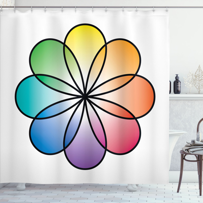 Flower of Life Motif Shower Curtain