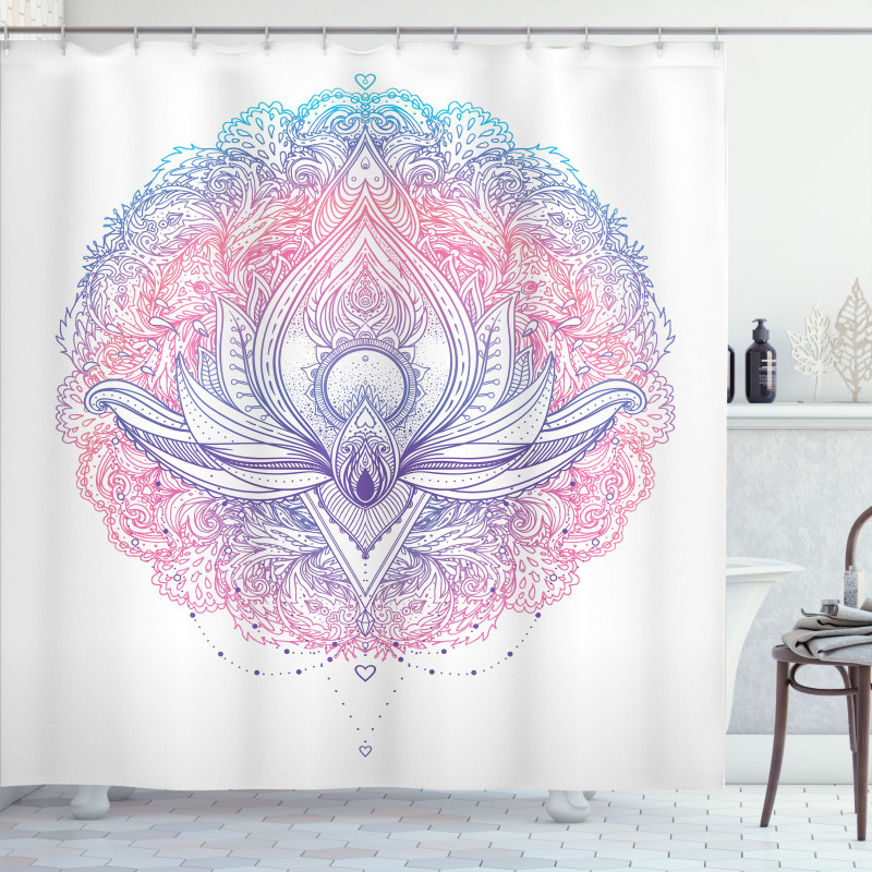 Abstract Lotus Shower Curtain