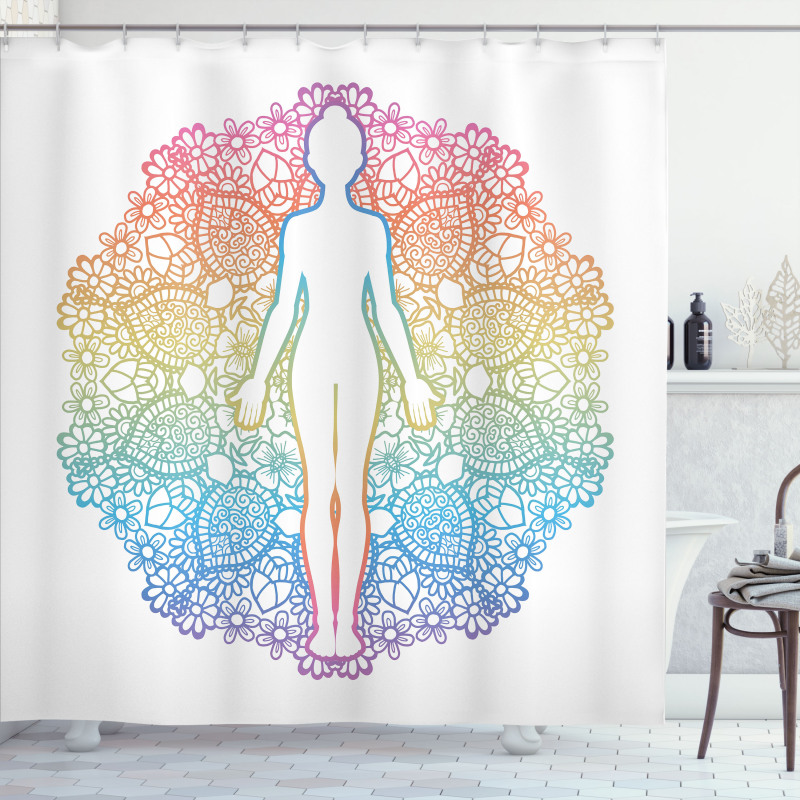 Yoga Outline Shower Curtain