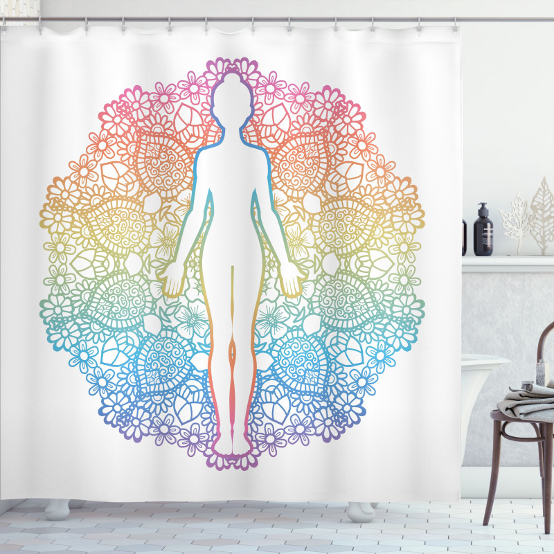 Yoga Outline Shower Curtain