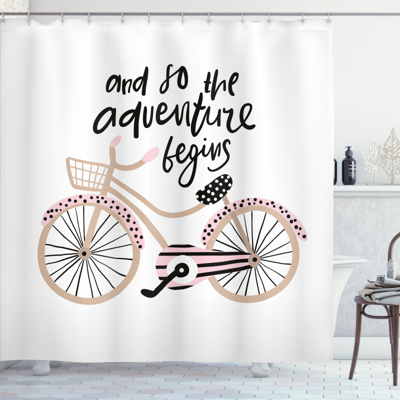 Bicyclend Words Shower Curtain