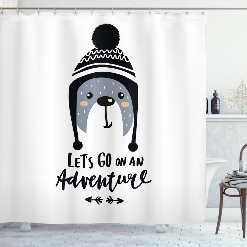 Baby Bear and Hat Shower Curtain