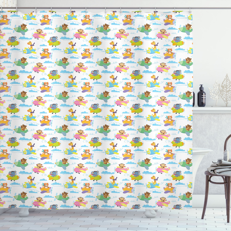 Pilot Baby Animals Shower Curtain