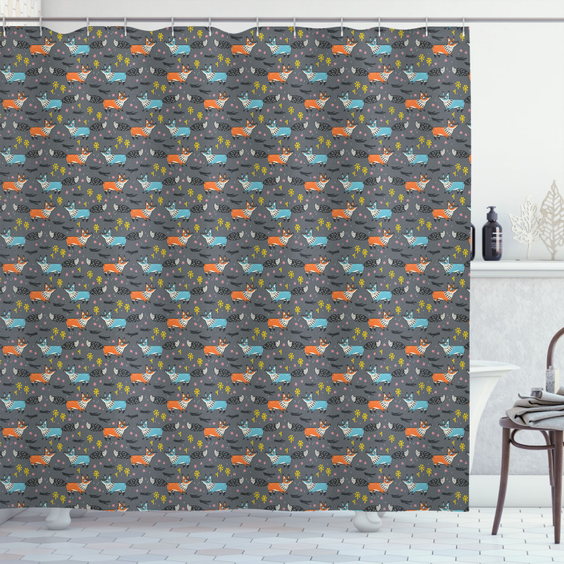 Foxes and Dandelion Shower Curtain