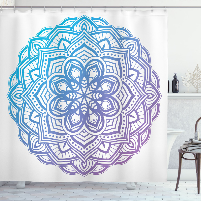 Gradient Floral Shower Curtain