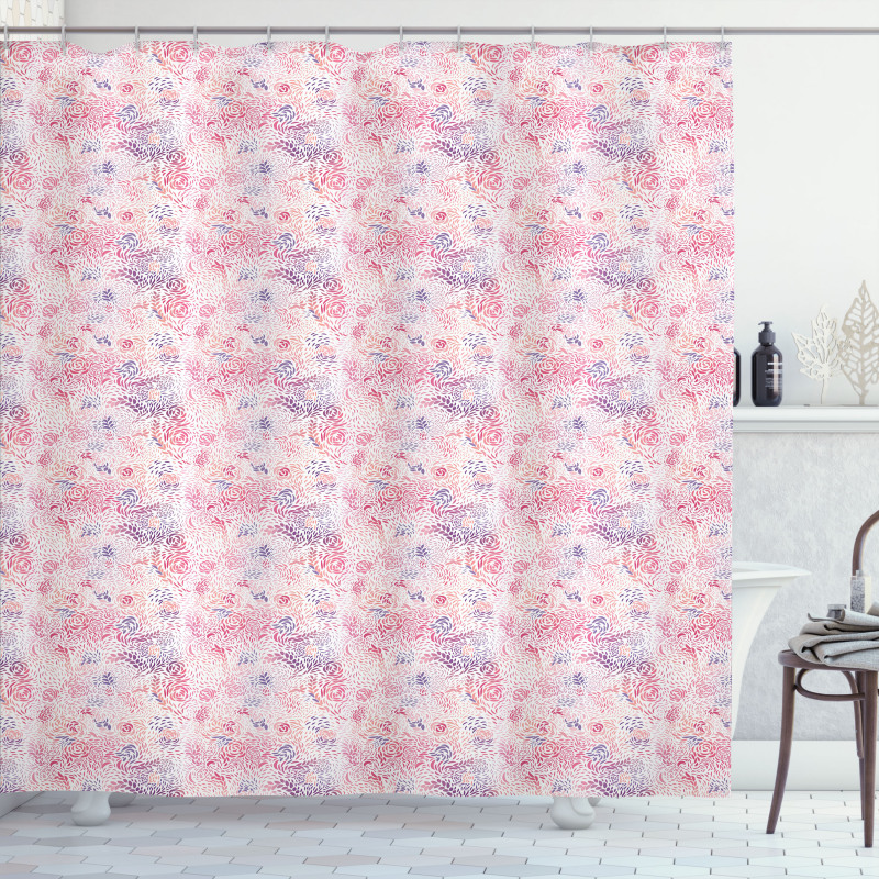 Pink Shade Rose Blending Shower Curtain