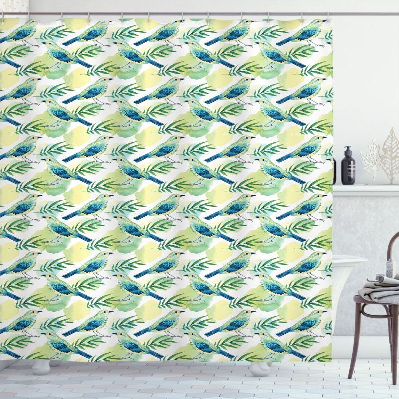Watercolored Sparrow Shower Curtain