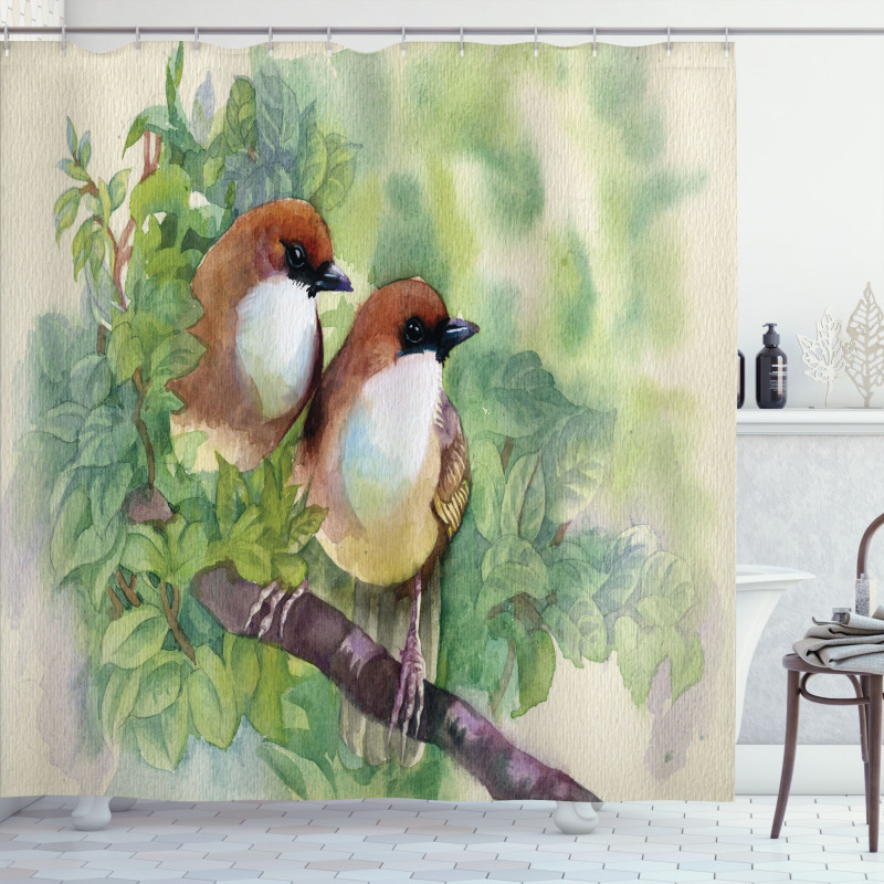 Pair of House Sparrow Shower Curtain