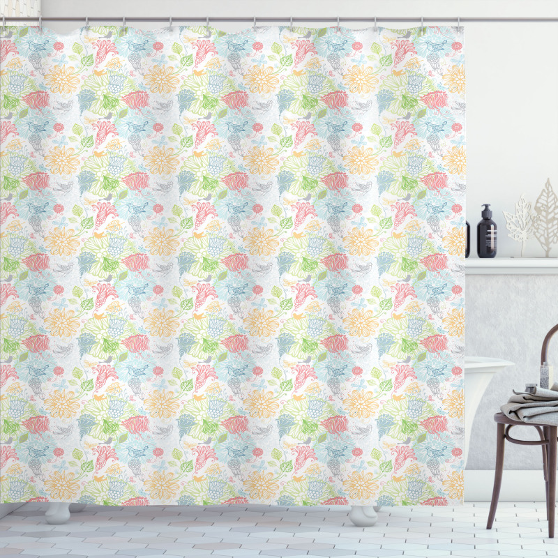 Damask Spring Pattern Shower Curtain
