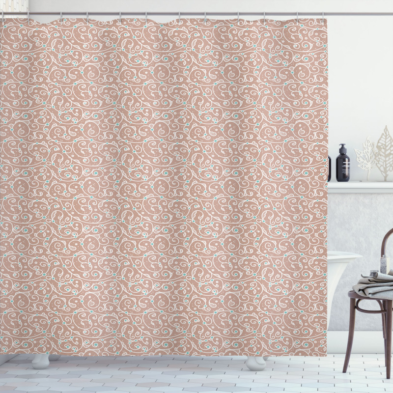 Ottoman Curls and Dots Shower Curtain