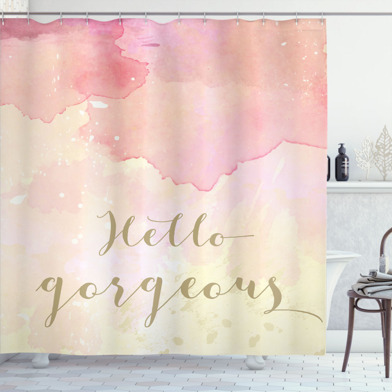 Pink Watercolor Shower Curtain