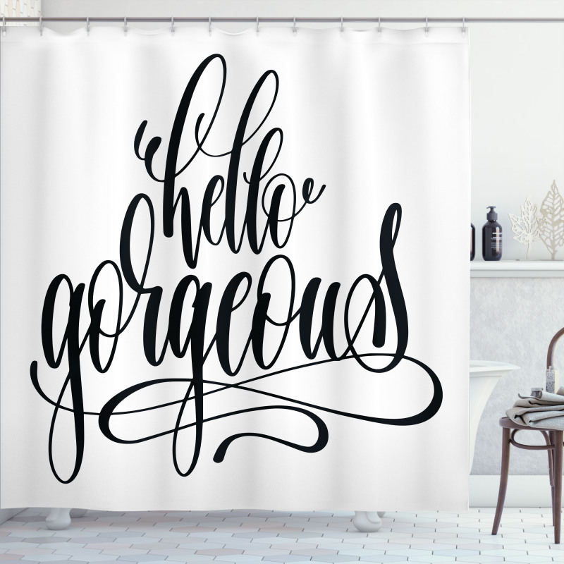 Calligraphy Font Shower Curtain