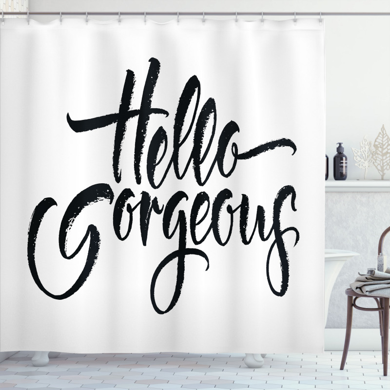 Brush Lettering Shower Curtain