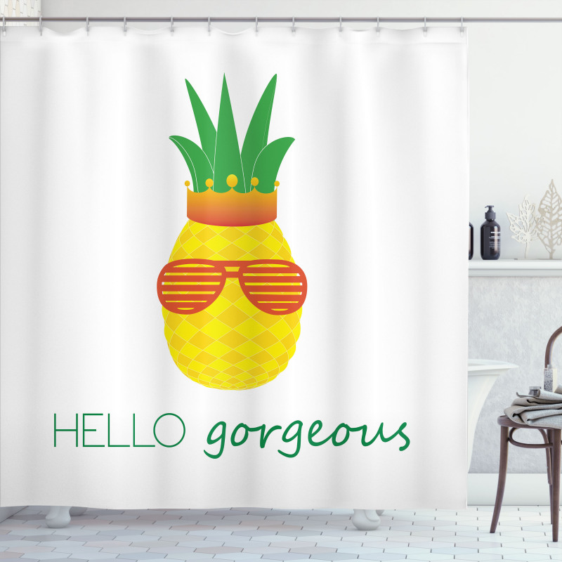 Doodle Pineapple Shower Curtain