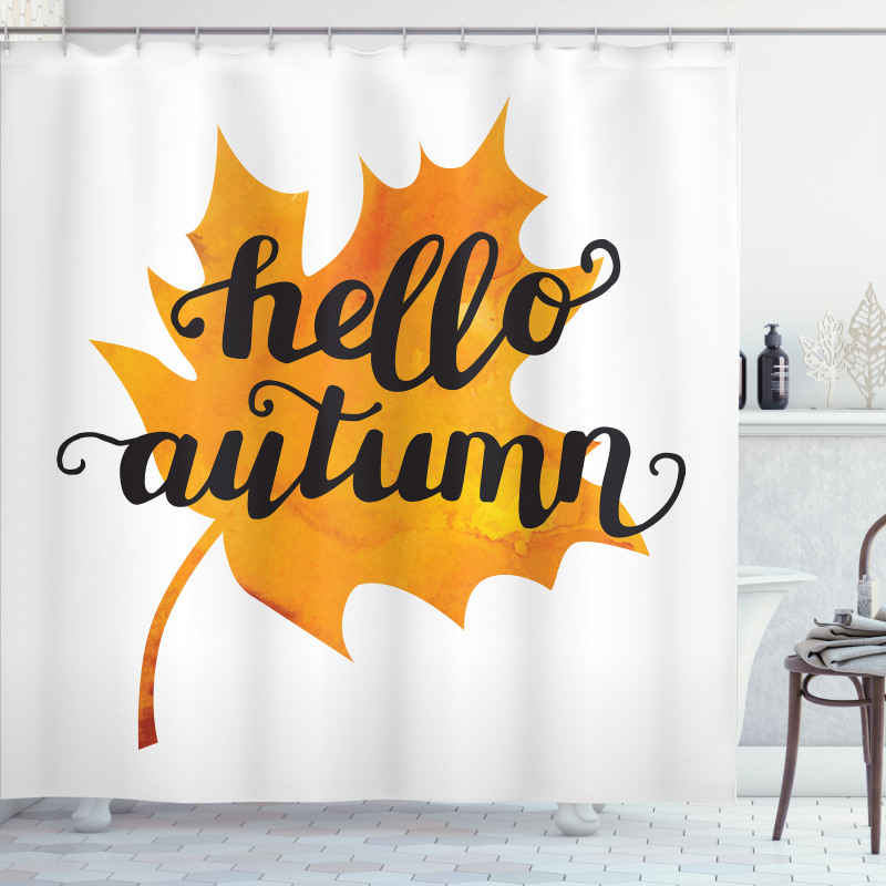 Maple Leaf and Words Shower Curtain