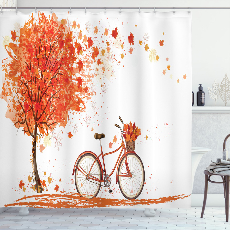 Watercolor Fall Season Shower Curtain