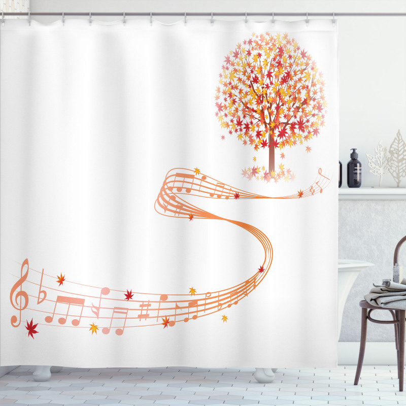 Music Sheet and Notes Shower Curtain