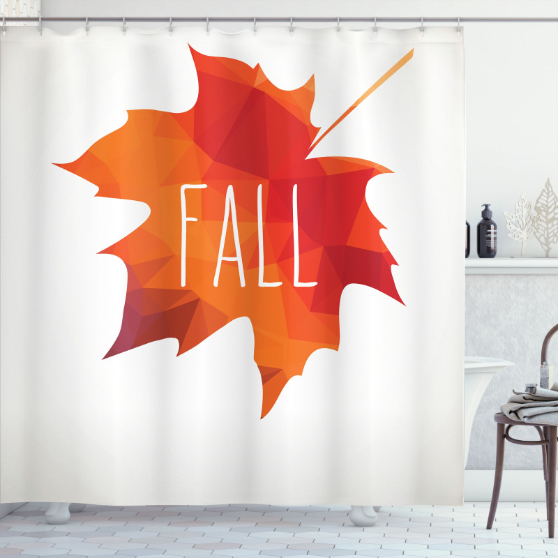 Low Poly Maple Leaf Shower Curtain