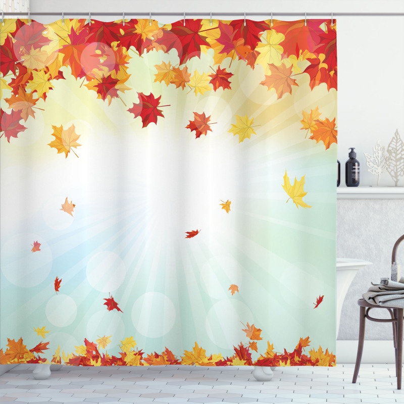 Fallen Maple Leaves Shower Curtain