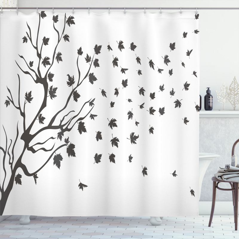 Maple Silhouette Shower Curtain