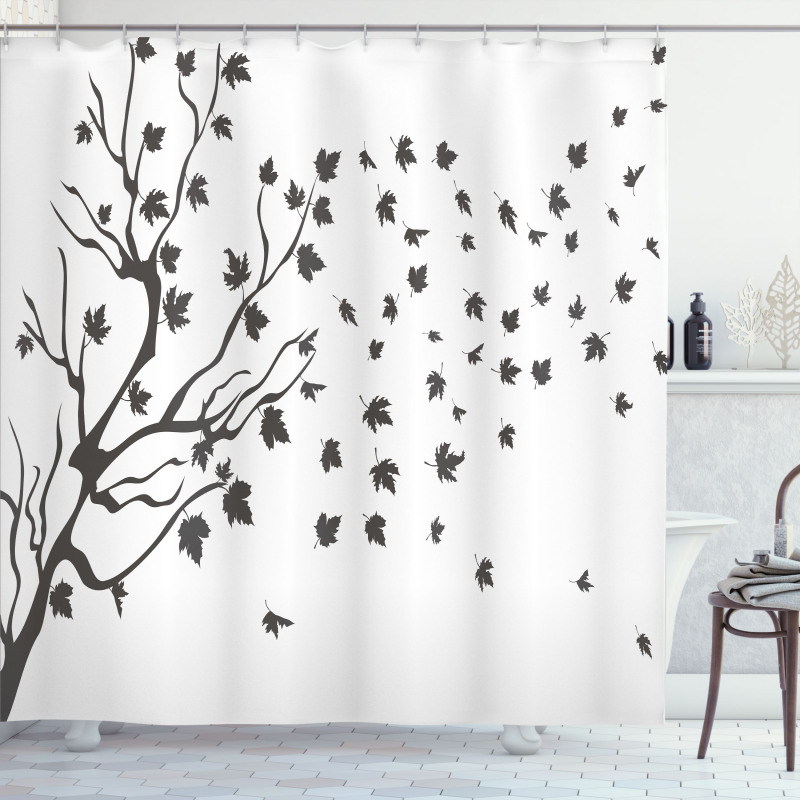 Maple Silhouette Shower Curtain