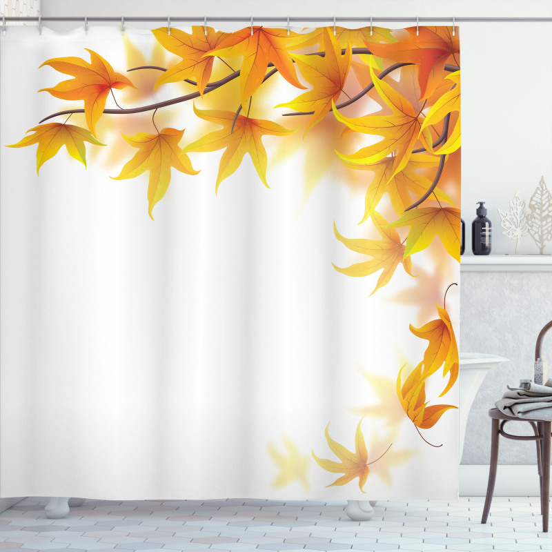 Maple Leaf Branches Shower Curtain