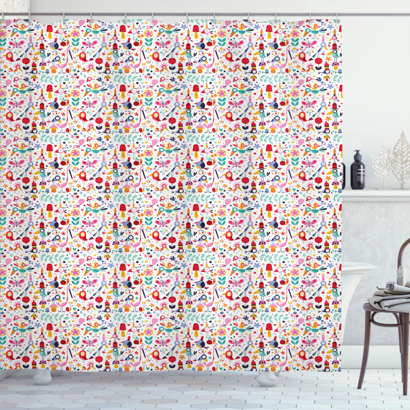 Funny Wildlife Characters Shower Curtain