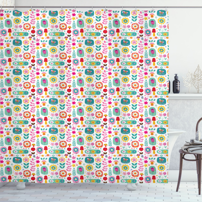 Happy Colorful Nature Shower Curtain