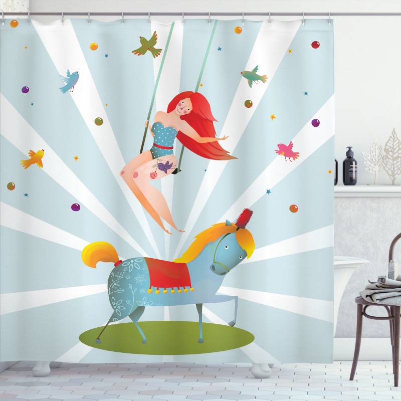 Circus Show with Pony Shower Curtain
