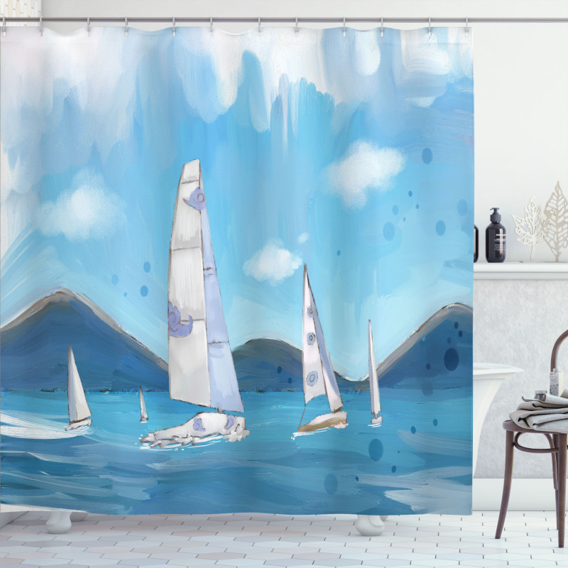 Sailing Landscape Shower Curtain