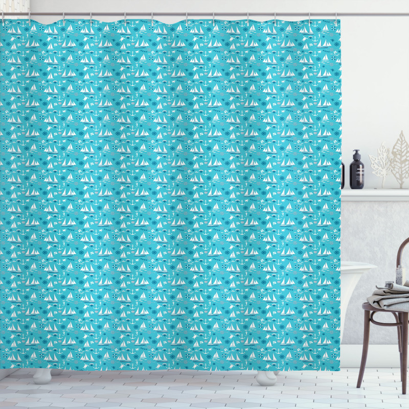 Turtles and Sea Horses Shower Curtain