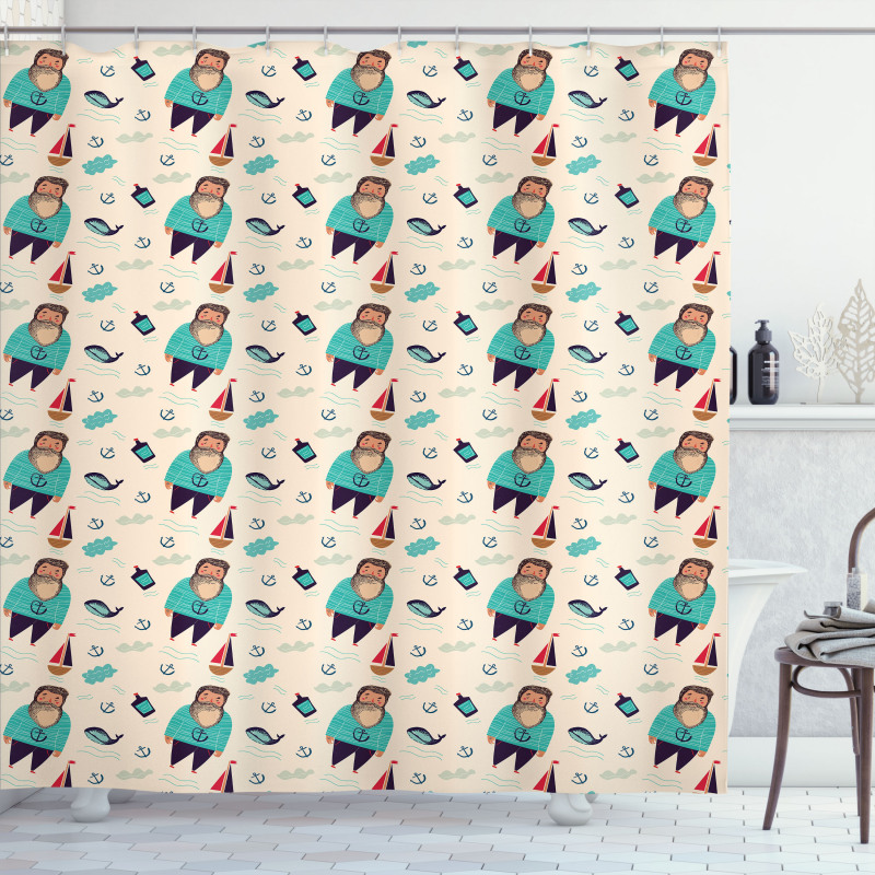 Potbelly Sailor Shower Curtain