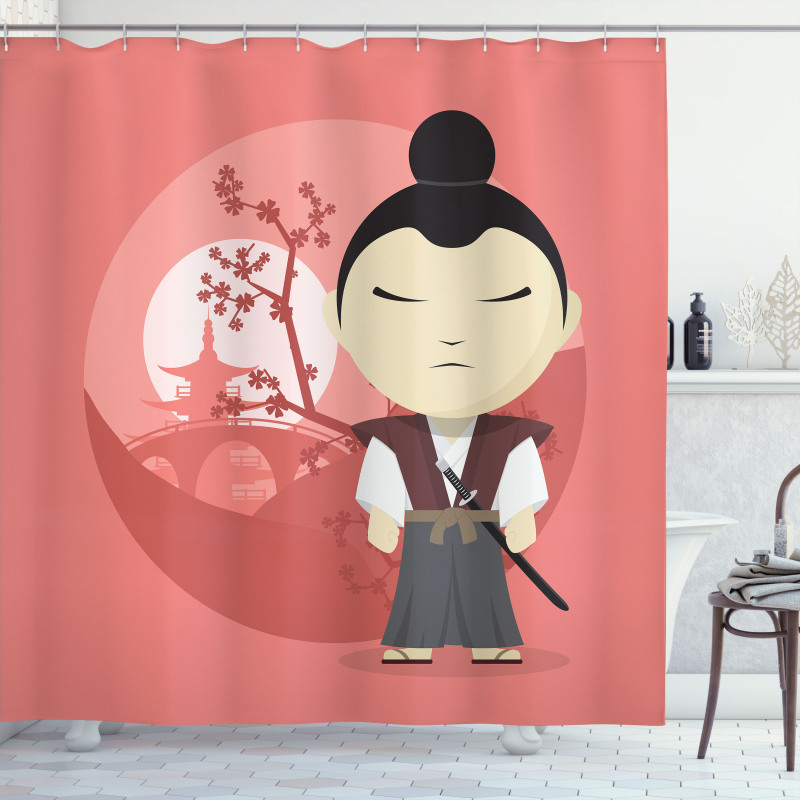 Funny Japan Cartoon Shower Curtain