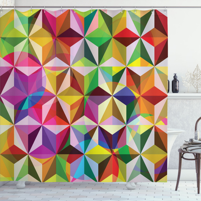 Sixties Rainbow Cubes Shower Curtain