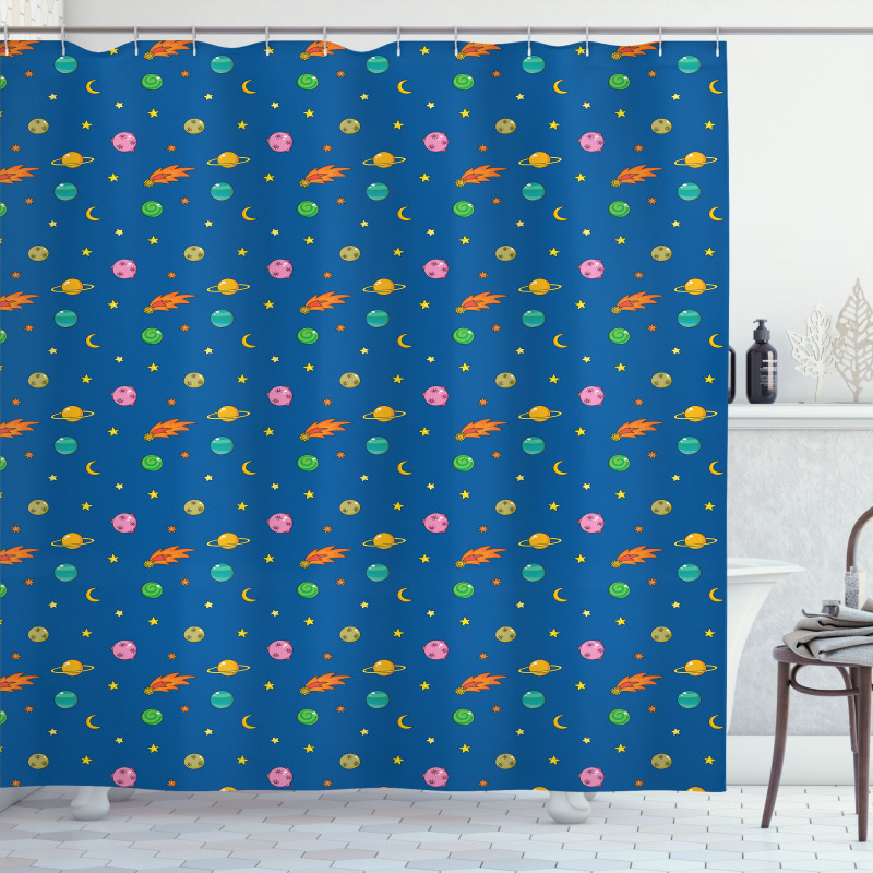 Planets and Stars Shower Curtain