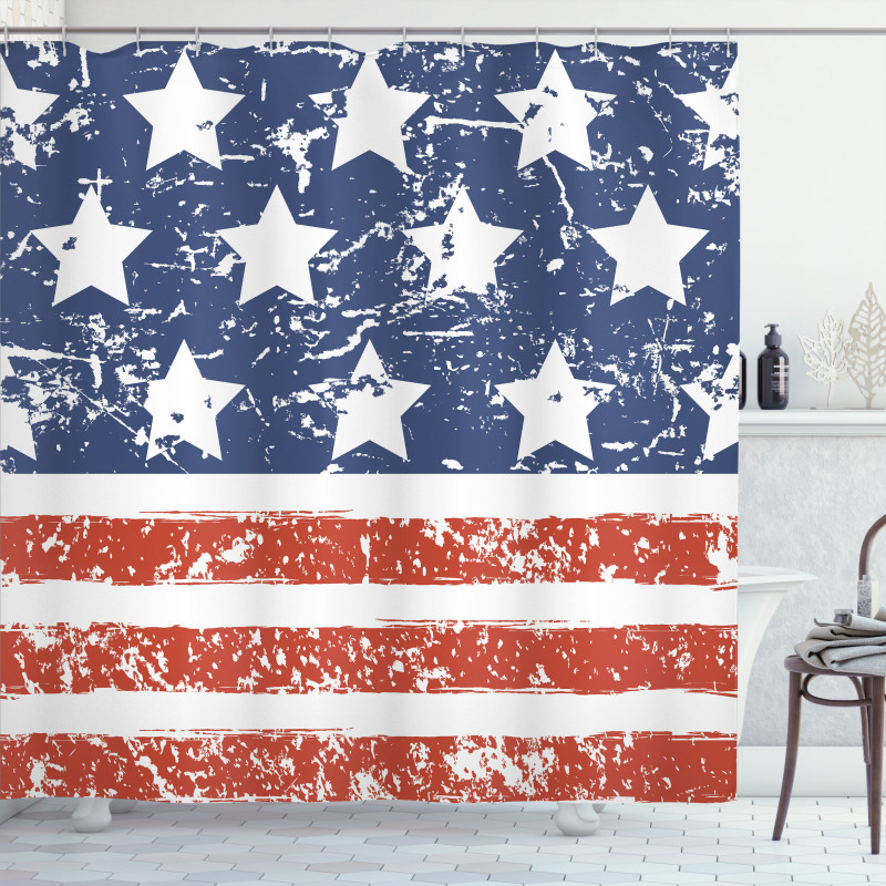 Flag with Grunge Effect Shower Curtain