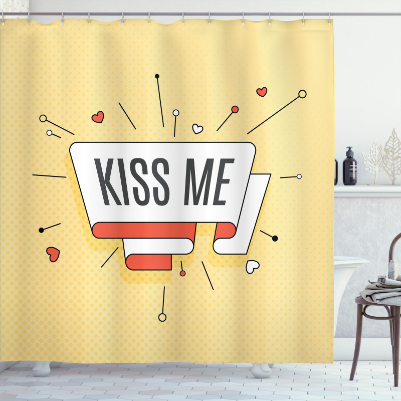 Retro Love Message Shower Curtain