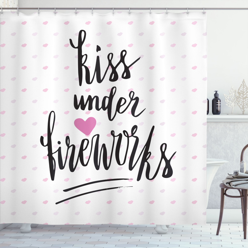 Hearts and Lipstick Shower Curtain
