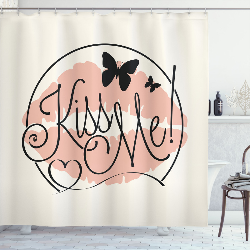 Hand Lettering Love Words Shower Curtain