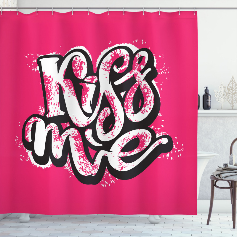 Modern Calligraphy Shower Curtain