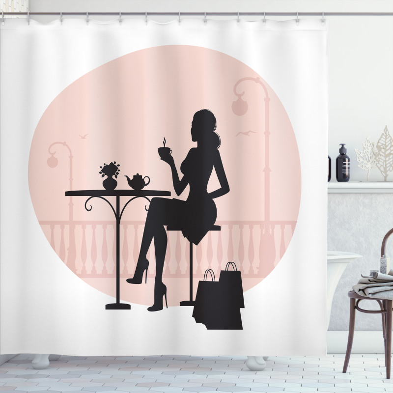 Silhouette Girl Shower Curtain