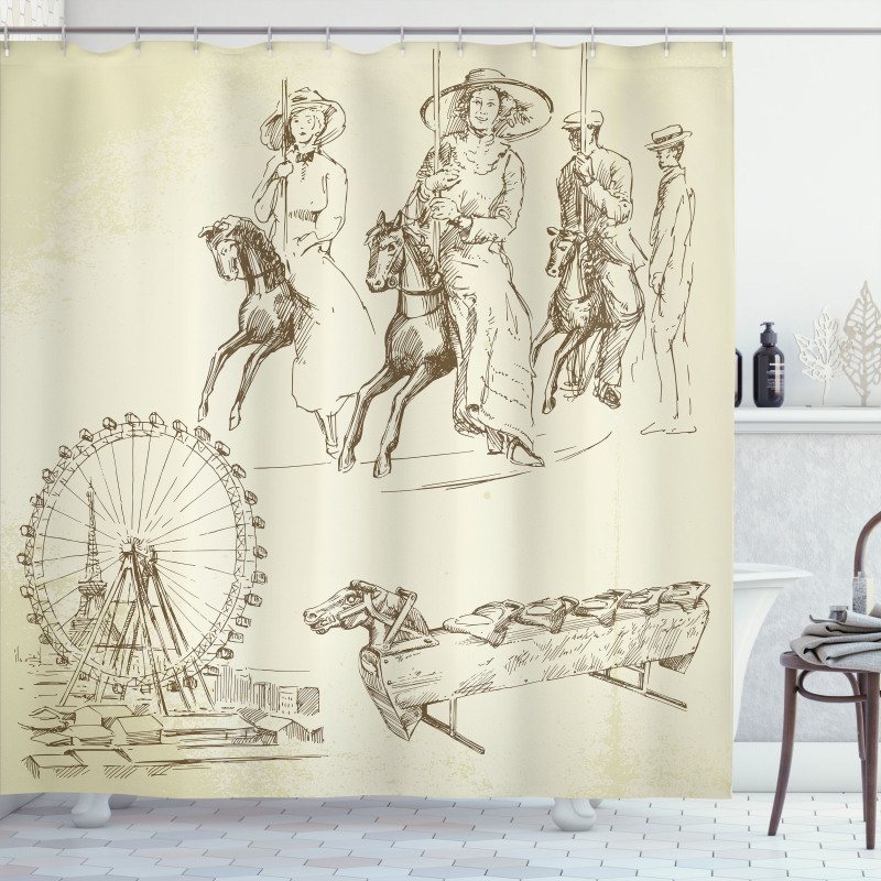 Merry Go Round Shower Curtain