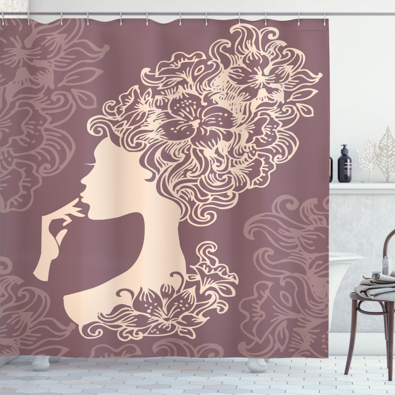 Flower Hairstyle Shower Curtain