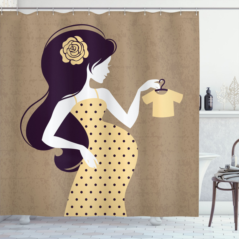 Pregnant Lady Mom Shower Curtain