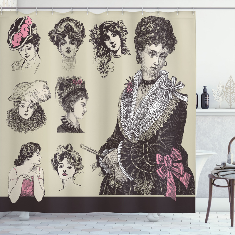 Retro Lady Shower Curtain