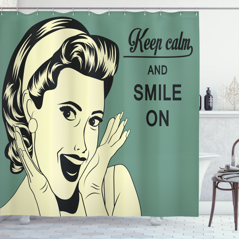 Smiling Lady Shower Curtain