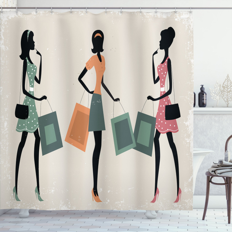 Shopping Theme Shower Curtain