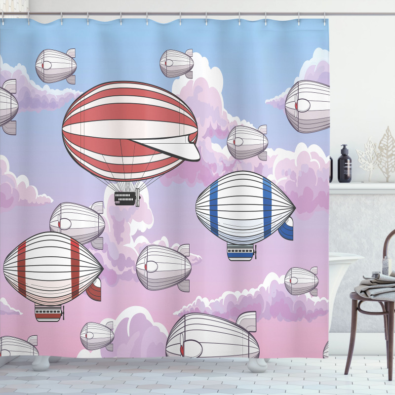 Zeppelins in the Sky Shower Curtain